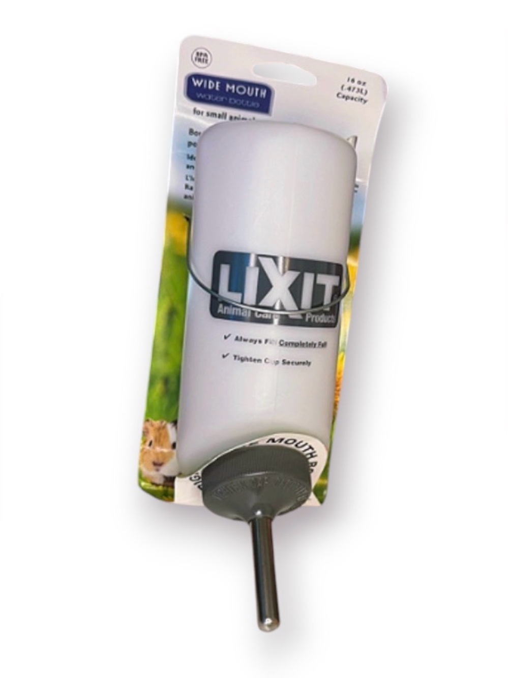 LIXIT Small Animal Wide-Mouth Water Bottle -16oz